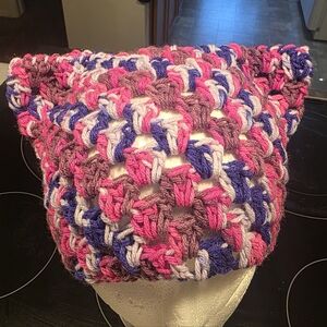 Multicolor Crochet Cat Ear Beanie